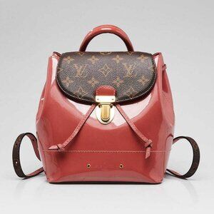 Louis Vuitton Monogram Coated Canvas and Rose Vernis Hot Springs Backpack Bag